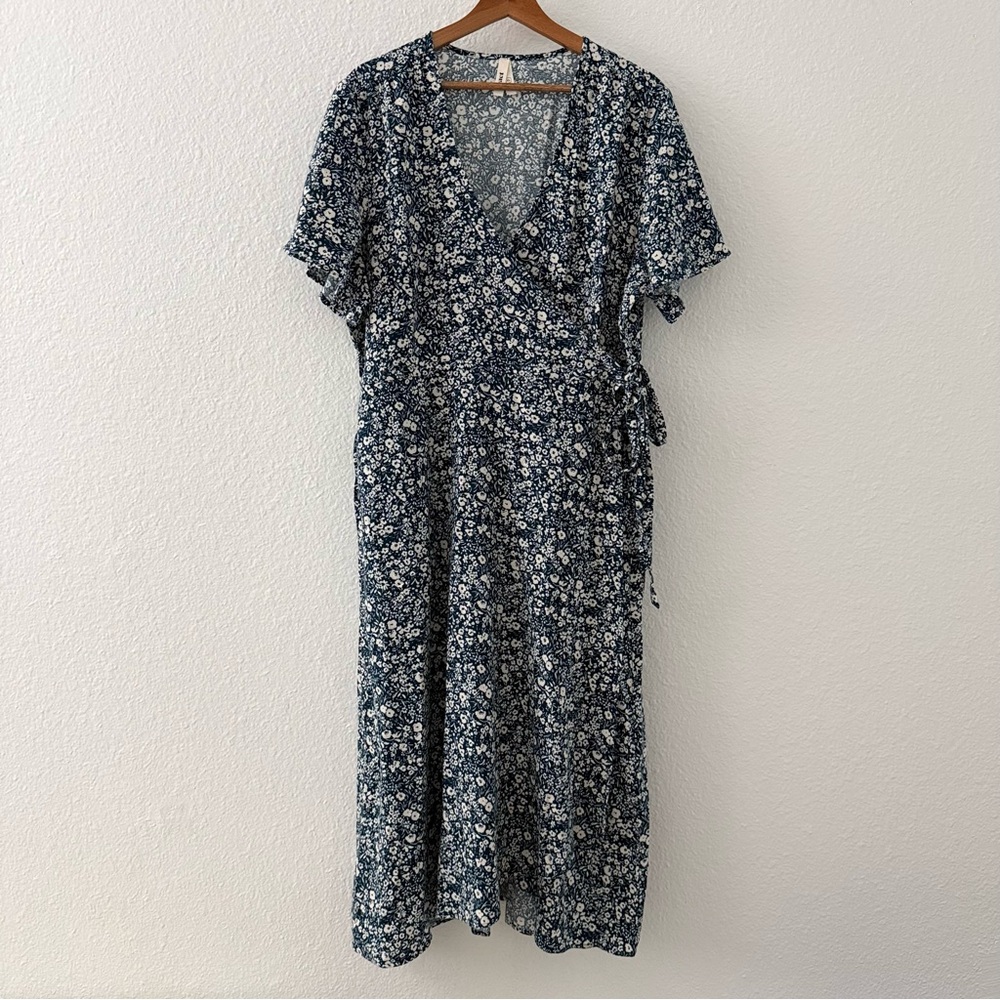 Pact NWOT Organic Cafe Crepe Wrap Dress